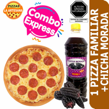 Pizza Peperoni Familiar + Chicha Morada 900 ml